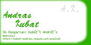 andras kubat business card